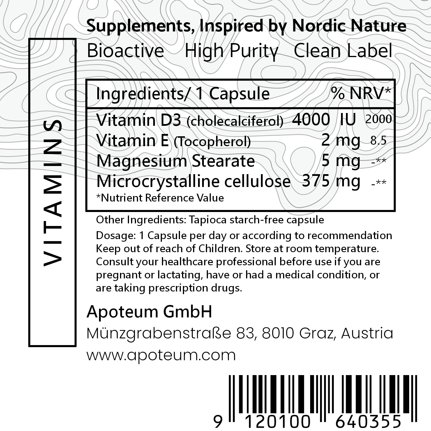 Super Immunity + Vitamin D3 4000 IU label