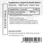 Pure Bicarbonate + antacid formula label
